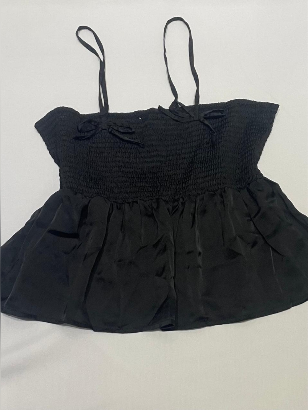 Elegant Black Smocked Women's Top